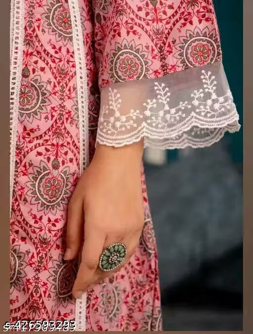 FLORAL PRINTED KURTI & PANT & DUPATTA SET