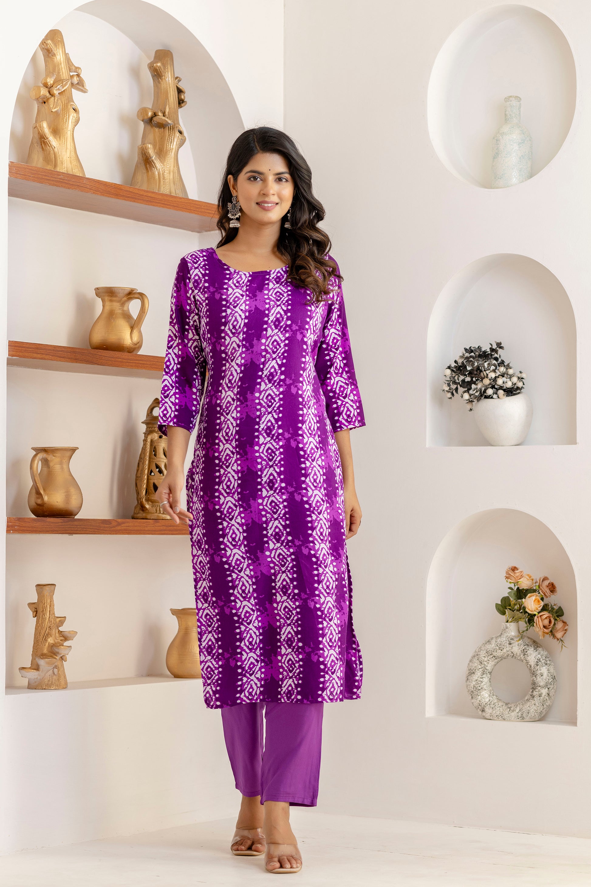 Tie Die Premium cotton Printed Kurti Pant Dupatta Set
