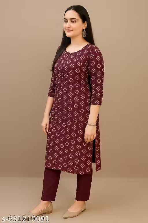 TRANDING KALAMKARI KURTI PANT & DUPATTA SET