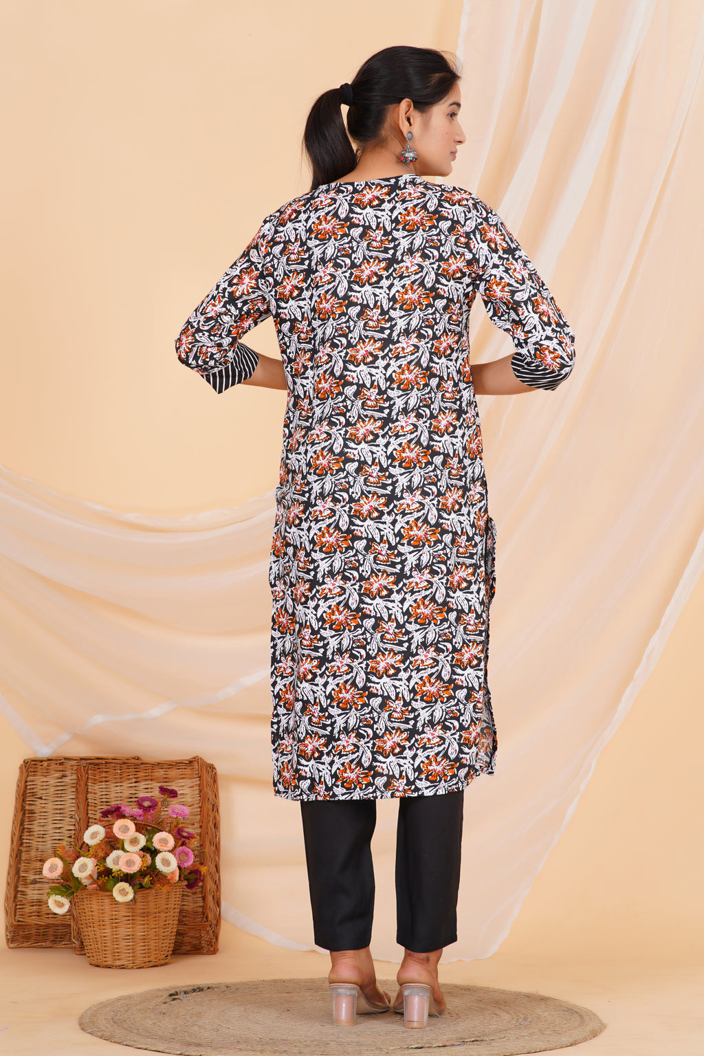 Kalamkari Premium cotton Printed Kurti Pant Dupatta Set