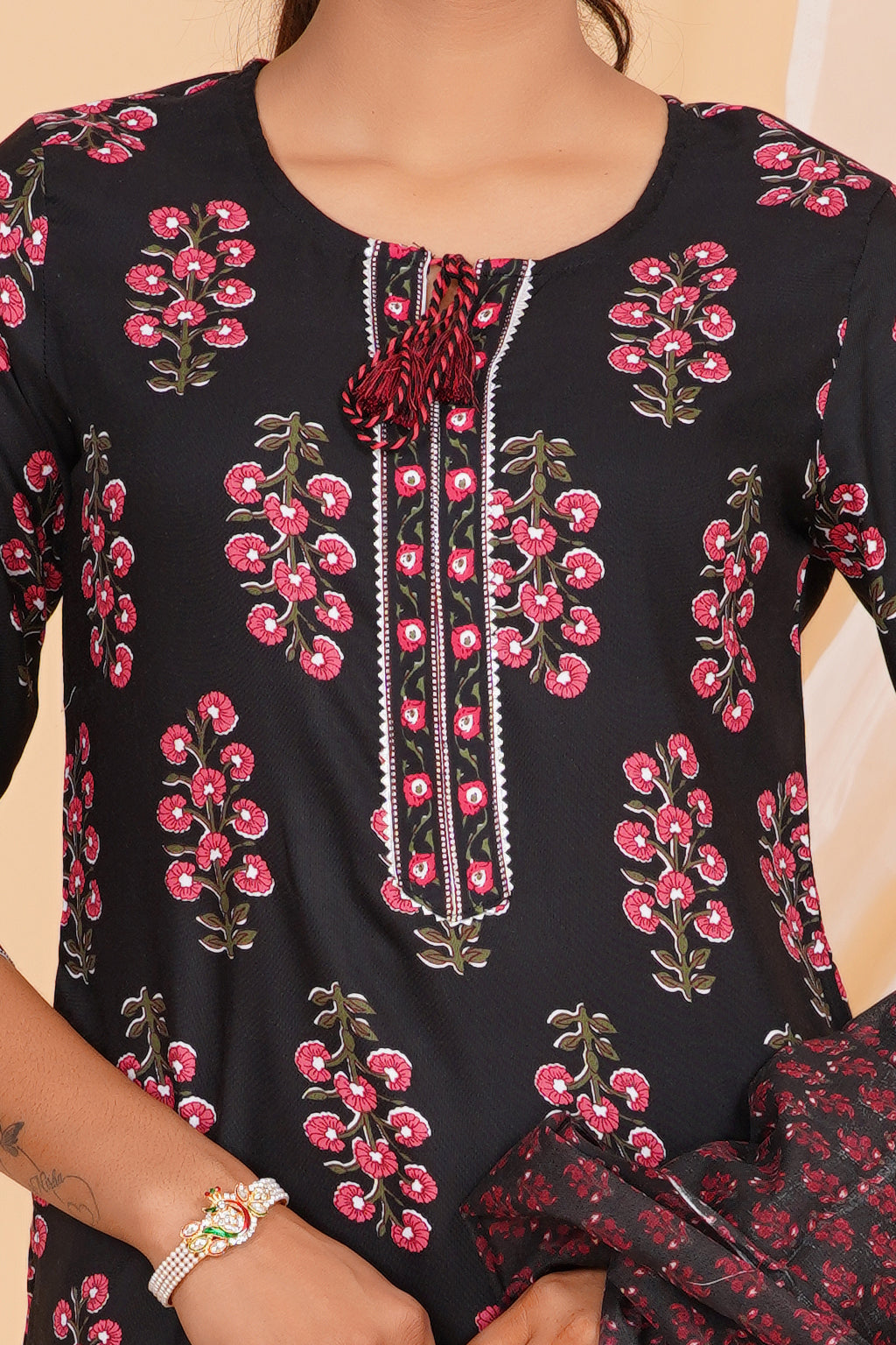 Angoor Premium Viscose cotton Kurti Pant Dupatta Set