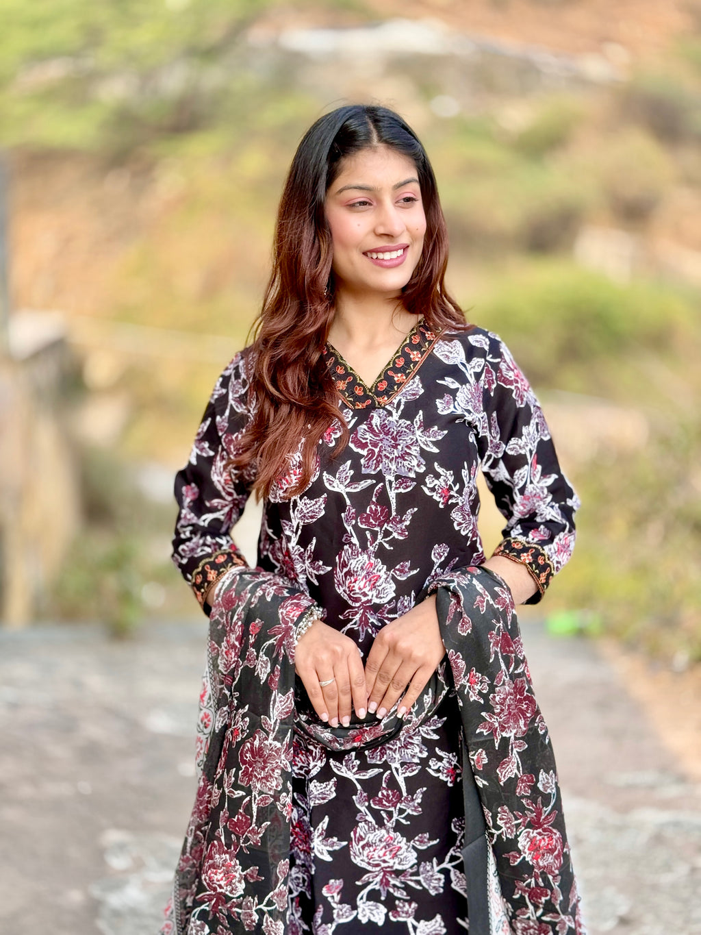 Black Afgani Style Cotton 3-Piece Suit