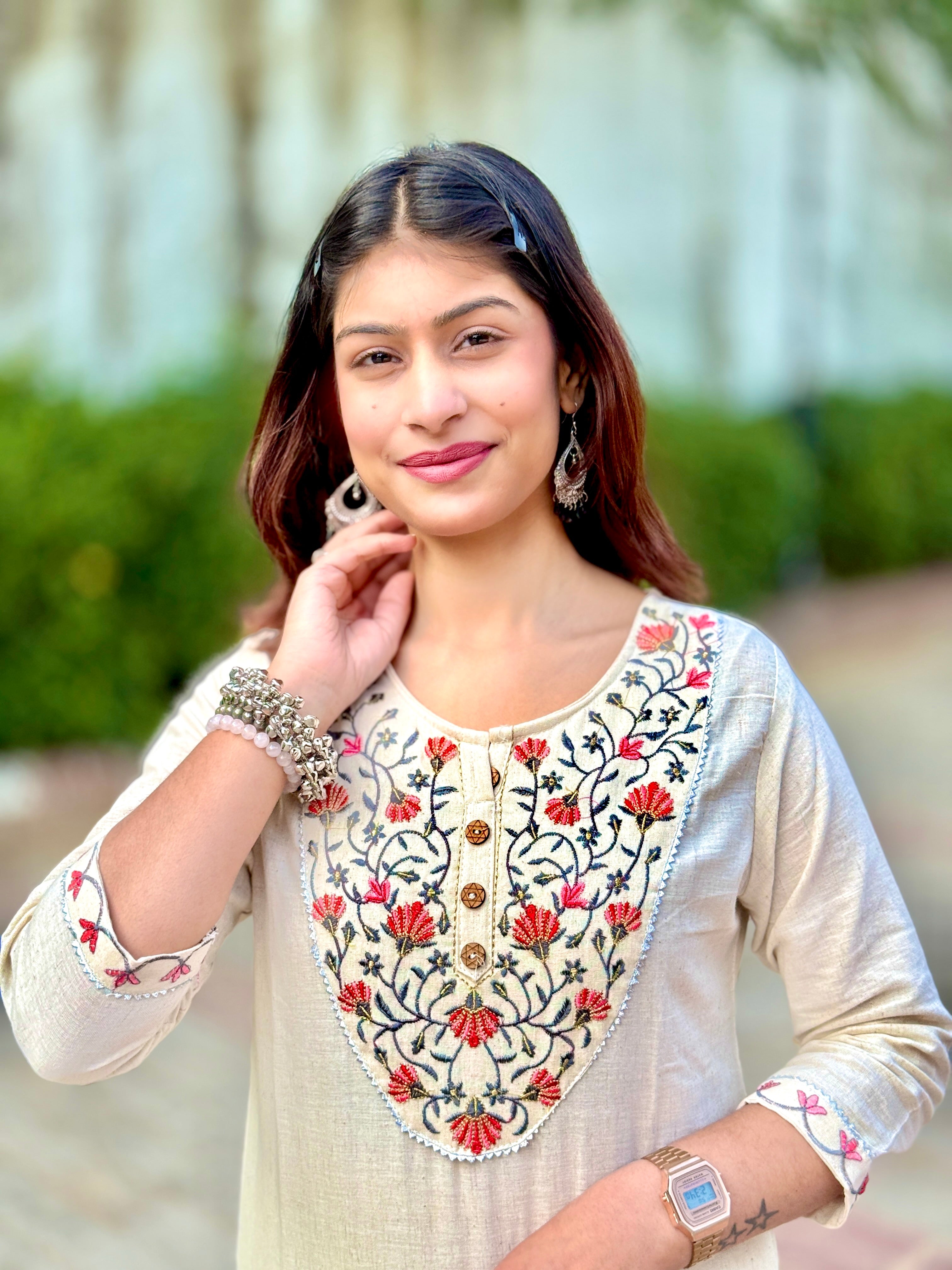 Off White Khadi Cotton 3-Piece Suit