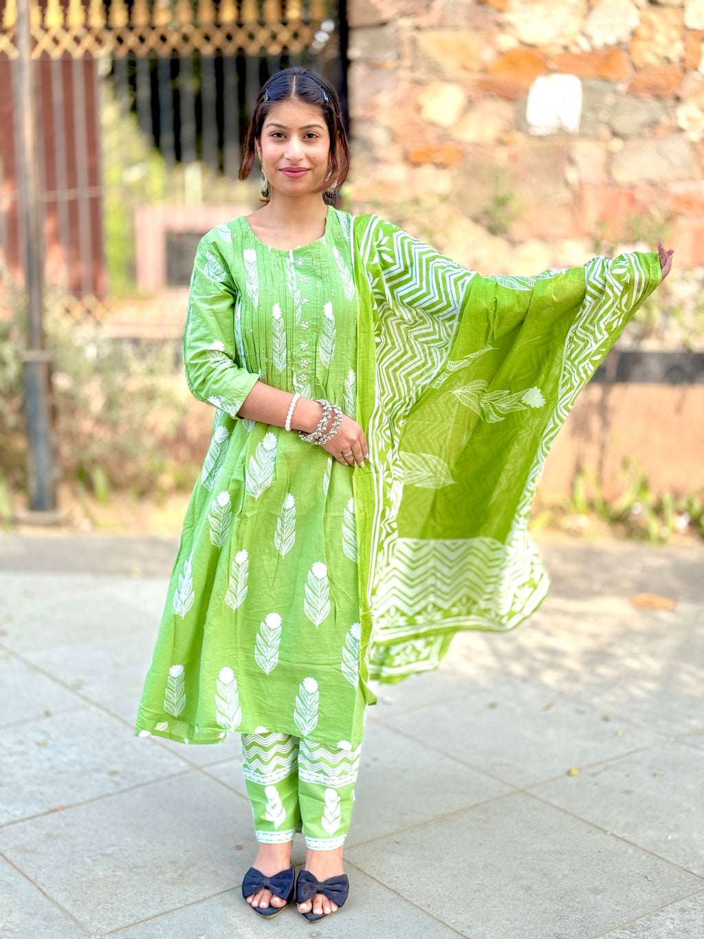 Pista Green Pintax Cotton 3-Piece Suit