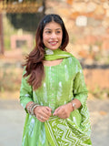 Pista Green Pintax Cotton 3-Piece Suit