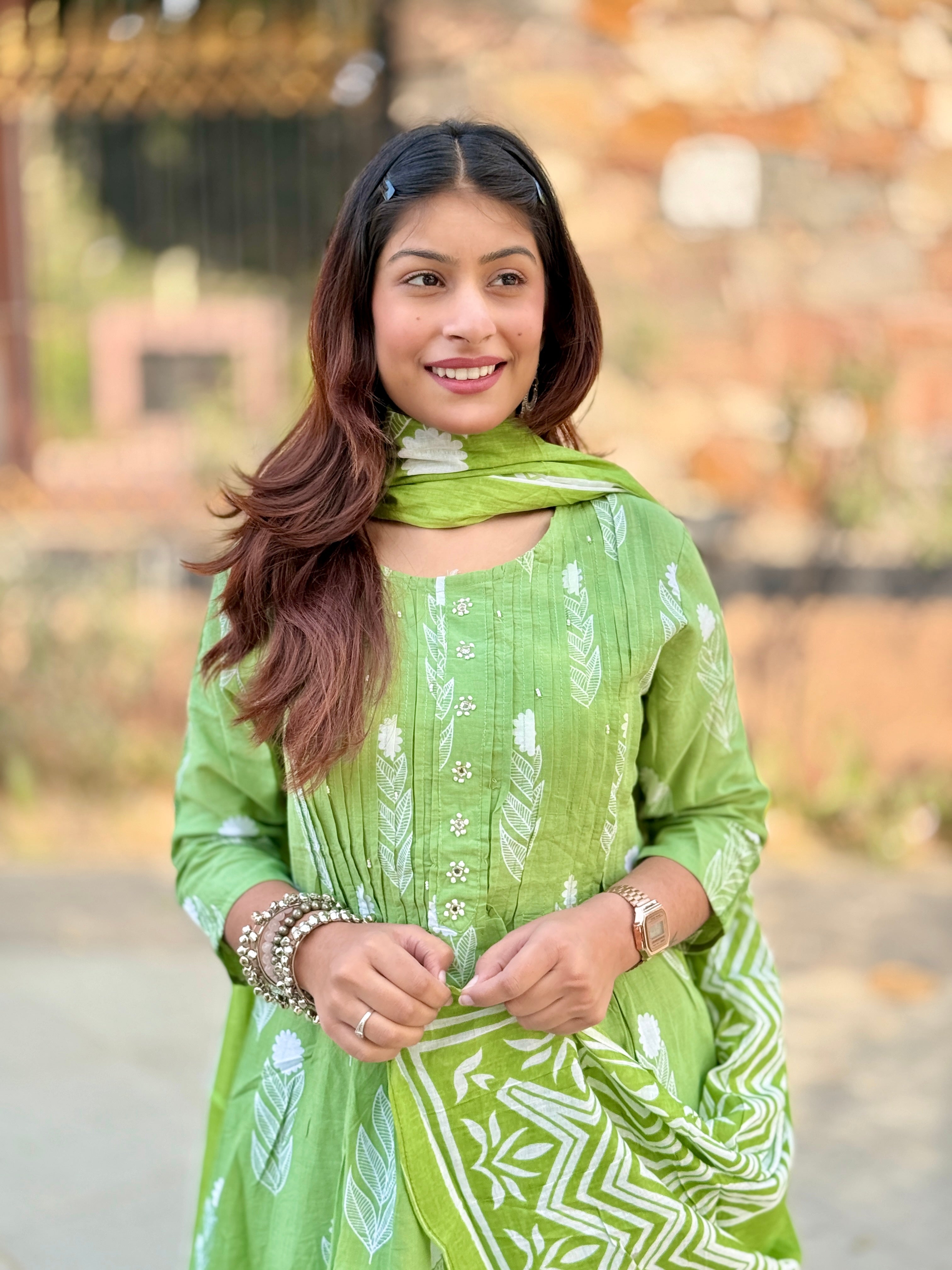 Pista Green Pintax Cotton 3-Piece Suit