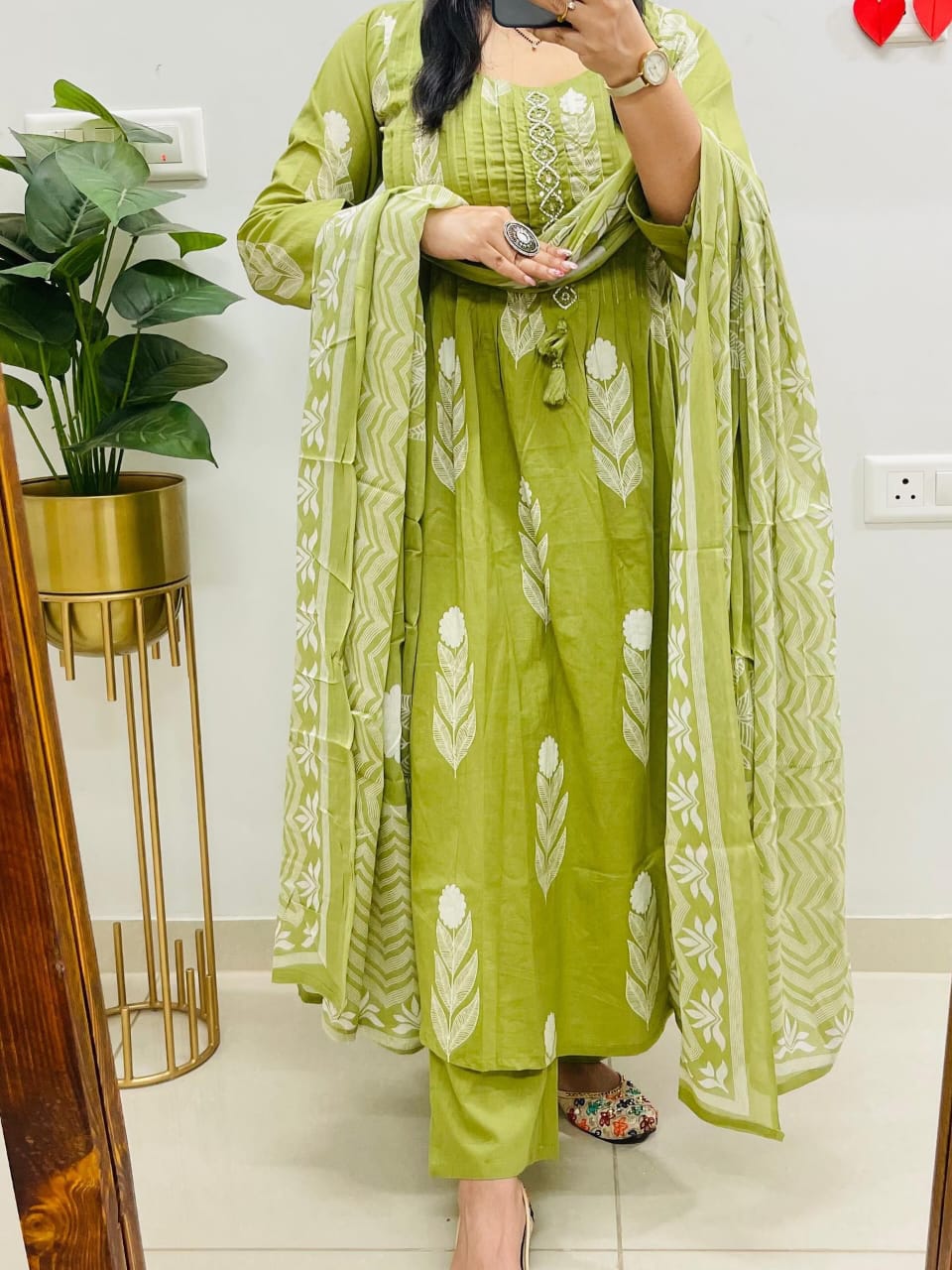 Trendy Cotton Printed Women Kurta with Pant and Dupatta