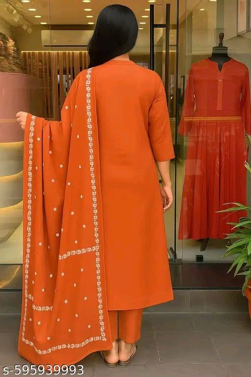 Trendy Cotton Printed Women Kurta with Pant and Dupatta