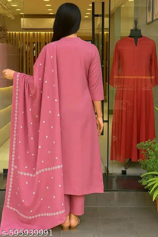 Trendy Cotton Printed Women Kurta with Pant and Dupatta