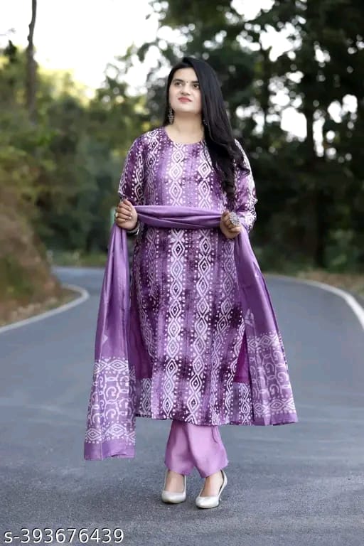TIE DYE KURTI PALAZZO DUPATTA SET