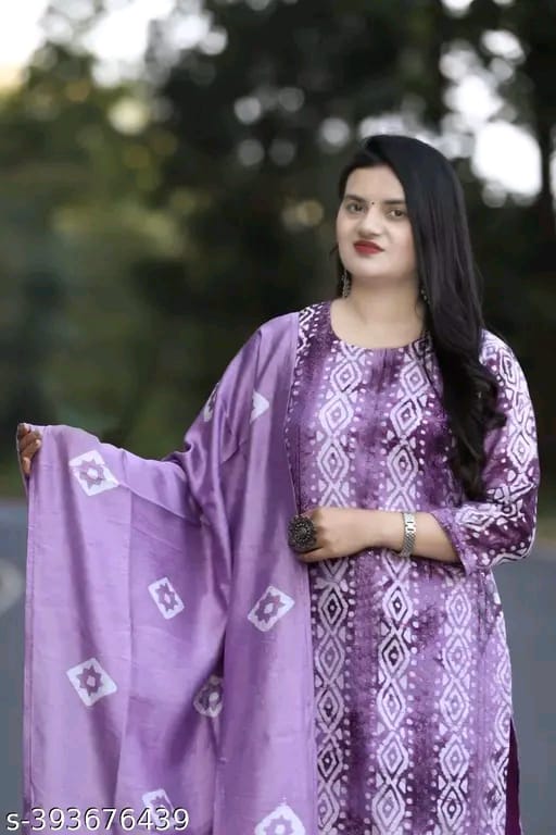 TIE DYE KURTI PALAZZO DUPATTA SET