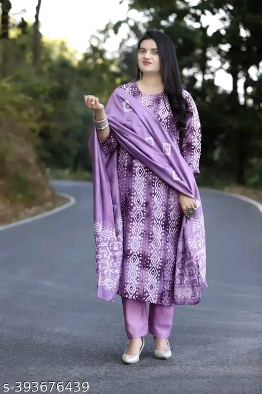 TIE DYE KURTI PALAZZO DUPATTA SET