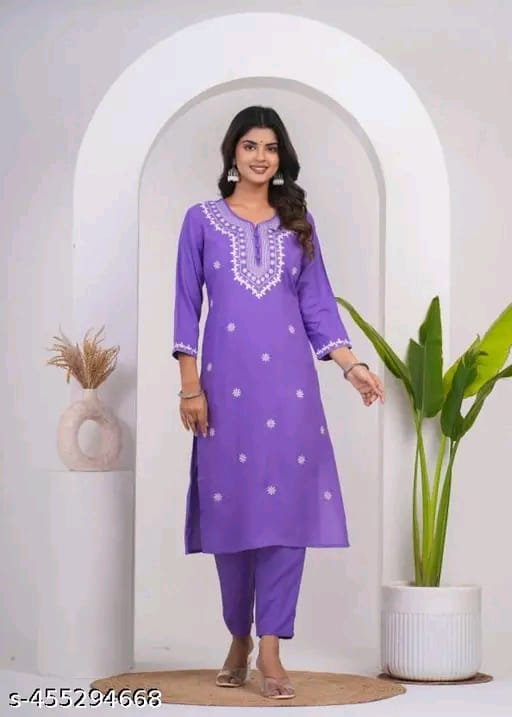 cotton Nayra Cut Kurta Pant with Dupatta Set for Women and Girls Shorts Sleeve Round Neck Printed Straight Kurti.