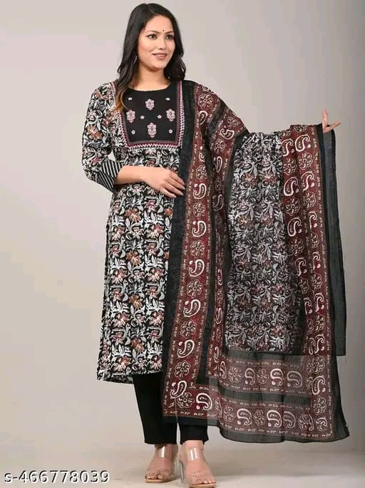 KALAMKARI KURTI & PANT & DUPATTA SET/PLUS SIZE/BIG SIZE/PARTI WEAR KURTI PANT DUPATTA/PERMIUM QUALITY/TRANDING