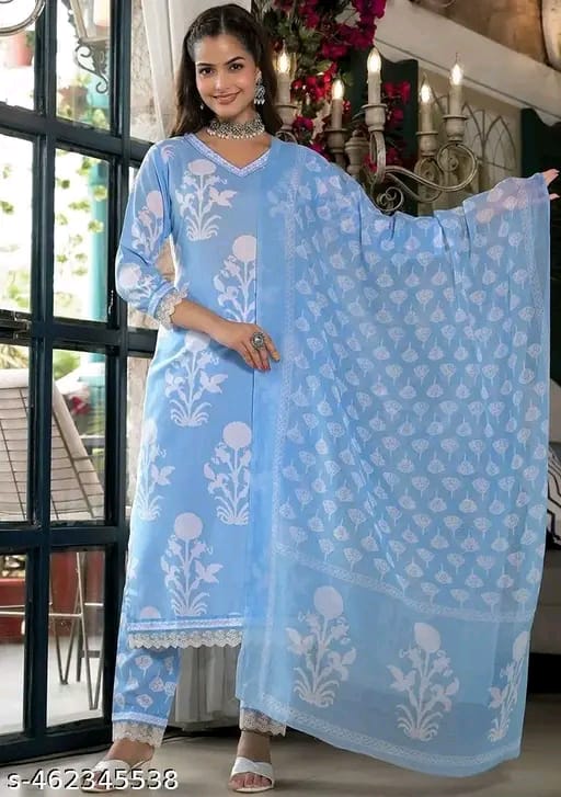 KURTI & PANT & DUPATTA SET/PLUS SIZE/BIG SIZE/PARTI WIRE KURTI PANT DUPATTA/PREMIUM QUALITY/TRENDING