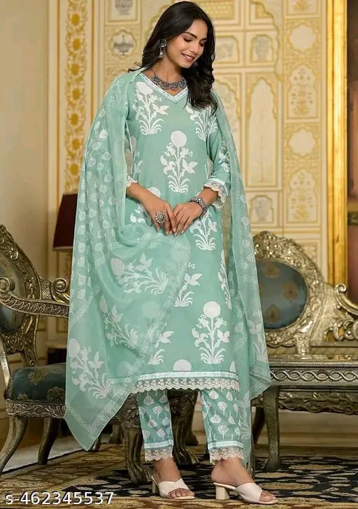 KURTI & PANT & DUPATTA SET/PLUS SIZE/BIG SIZE/PARTI WIRE KURTI PANT DUPATTA/PREMIUM QUALITY/TRENDING