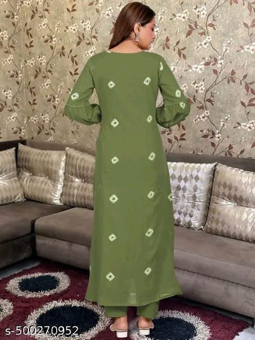 Floral Embroidered Pleated Beads & Stones Anarkali Kurta With Trousers