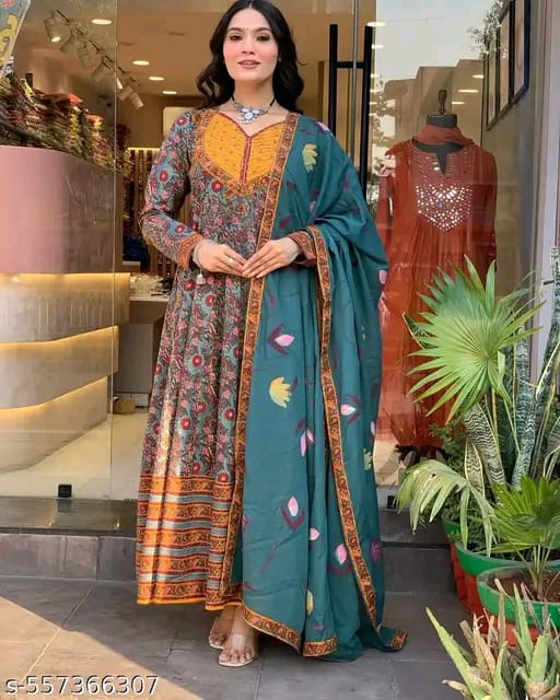 Women Ethnic Motifs Printed Regular Kurta with Trousers & With Dupatta