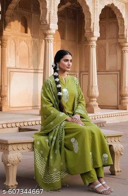 Premium Cotton three piece set for women and girl for office and party wear