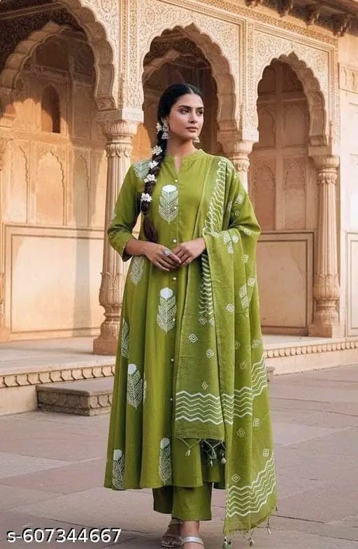 Premium Cotton three piece set for women and girl for office and party wear