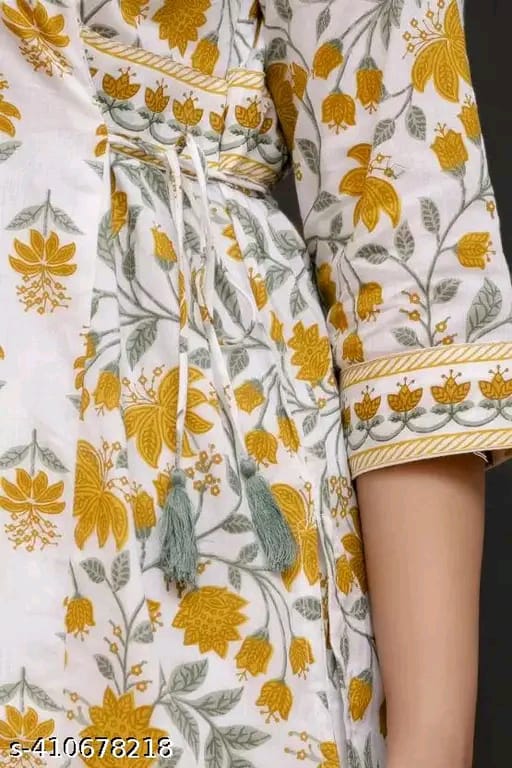 Floral Printed Regular Sequinned Pure Cotton Kurta With Salwar & Dupatta