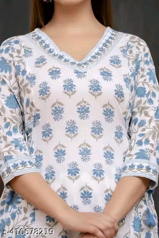 Floral Printed Regular Sequinned Pure Cotton Kurta With Salwar & Dupatta