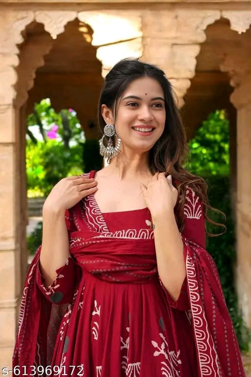 Women Ethnic Motifs Printed Anarkali Kurta with Palazzos & Dupatta