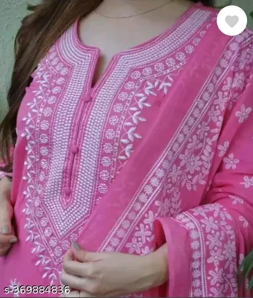 cotton Nayra Cut Kurta Pant with Dupatta Set for Women and Girls Shorts Sleeve Round Neck Printed Straight Kurti.