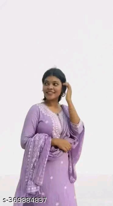 cotton Nayra Cut Kurta Pant with Dupatta Set for Women and Girls Shorts Sleeve Round Neck Printed Straight Kurti.