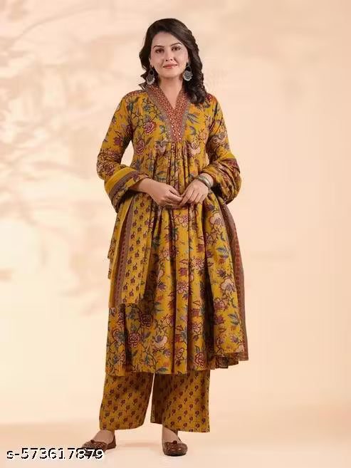Anarkali Kurti Plazzo & Dupatta Set