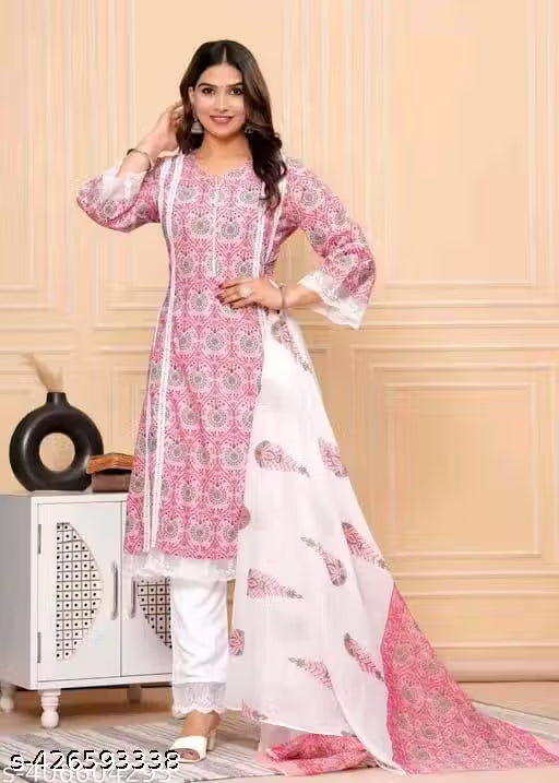TRANDING KURTI PANT DUPATTA SET