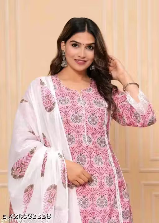 TRANDING KURTI PANT DUPATTA SET