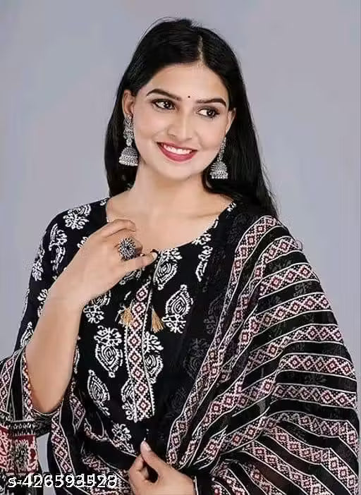 FLORAL PRINTED KURTI & PANT & DUPATTA SET