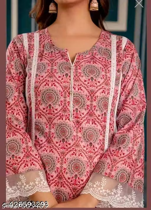 FLORAL PRINTED KURTI & PANT & DUPATTA SET