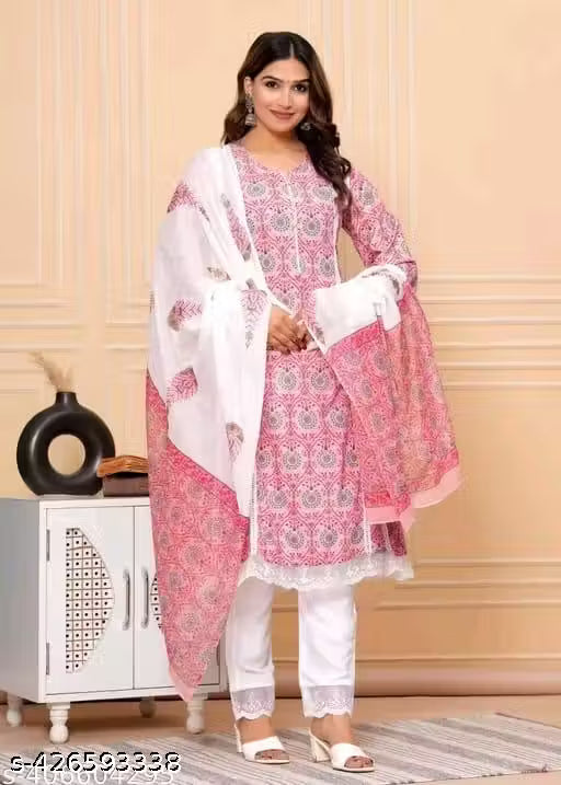 TRANDING KURTI PANT DUPATTA SET