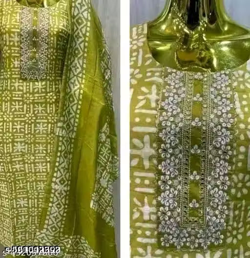 Green Emb. NEW KURTI & PANT & DUPATTA Set