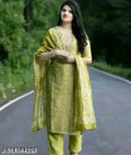 Green Emb. NEW KURTI & PANT & DUPATTA Set